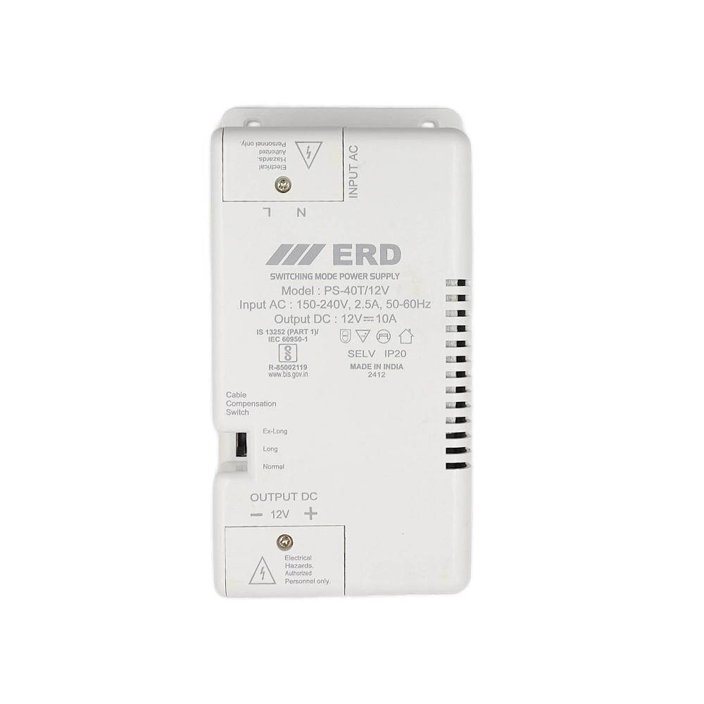 ERD CCTV Power Supply 12v/10a Slim For 8ch (PS40T) view 2